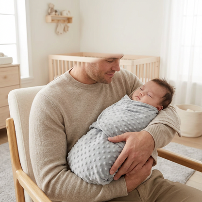 Couverture-emmaillotage-papa-tenant-dans-ses-bras-le-bebe-endormi