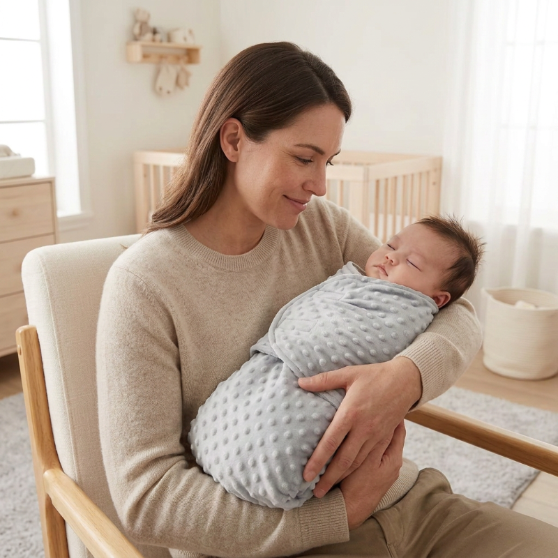 Couverture-emmaillotage_bebe-endormi-dans-les-bras-de-maman
