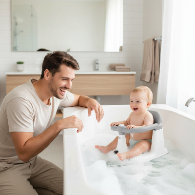 Siege-baignoire-pour-bebe-avec-papa-dans-la-salle-de-bain