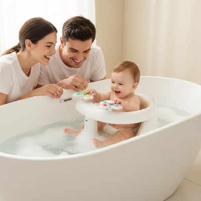 Siege-bain-famille-ensemble-autour-baignoire