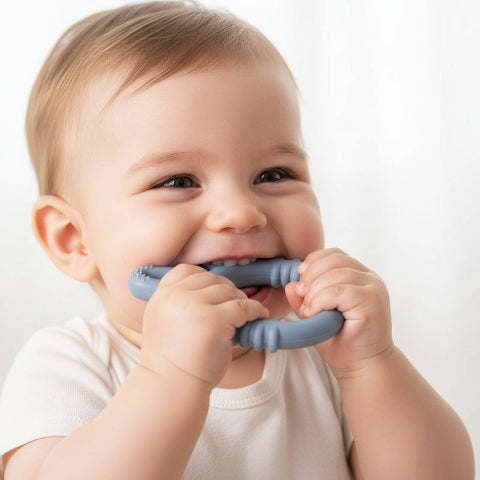 anneau de dentition bleu soulager