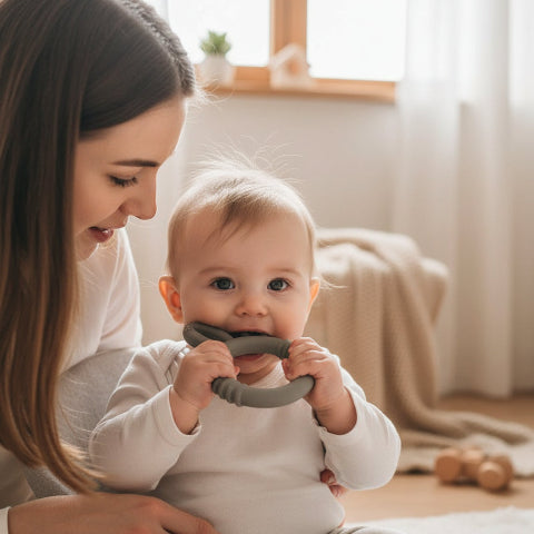 anneau de dentition kaki soulager