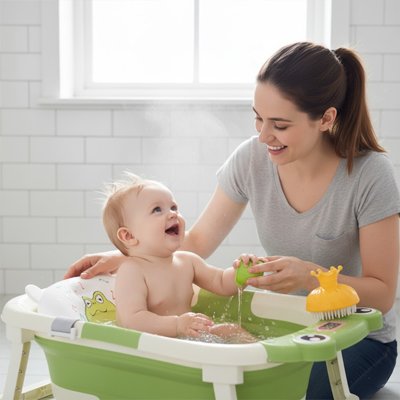 Baignoire-bébé-pliable-rangement-latéraux