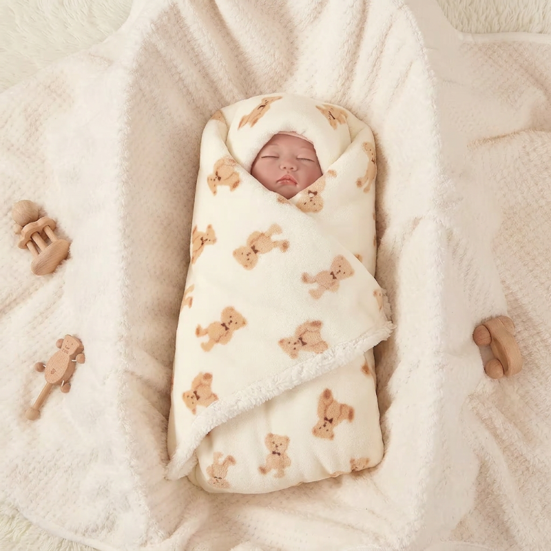 bebe-allonge-dans-la-couverture-polaire-bebe