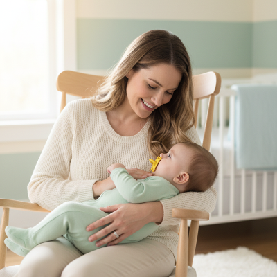 bebe-avec-tetine-incassable-maman-chaise-bercante