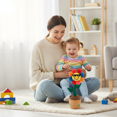cactus-bebe-maman-et-enfant-avec-la-fleur-multicolore