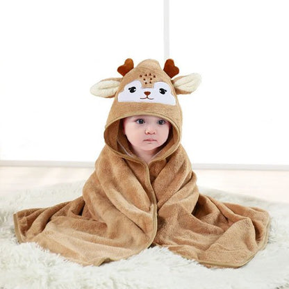 Cape de bain bébé brun
