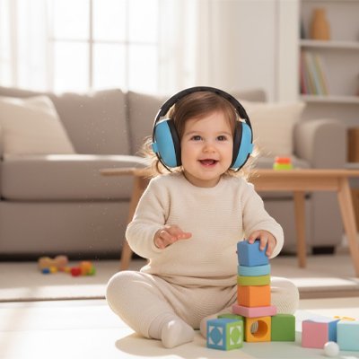 Casque-anti-bruit-bébé-bleu