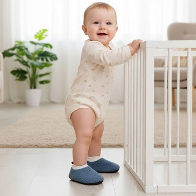 Chaussons-bébé-debout 