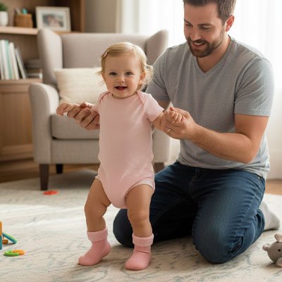 Chaussure-bebe-avec-bebe-et-papa 
