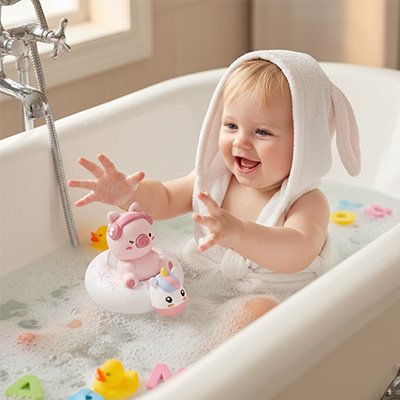 Jouet-de-bain-bebe-cochon-flotteur​ 