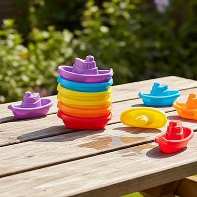 Jouets-de-bain-bateau-multicolore​ 