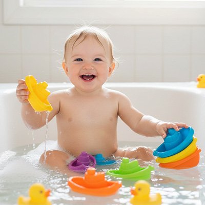 Jouets-de-bain​-forme-ergonomique 