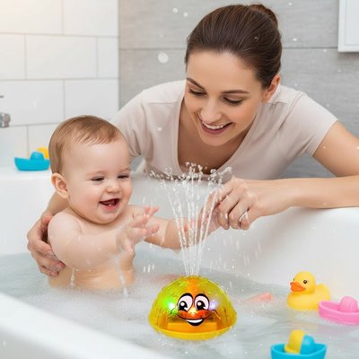 Jouets-de-bain-jaune-lumineux