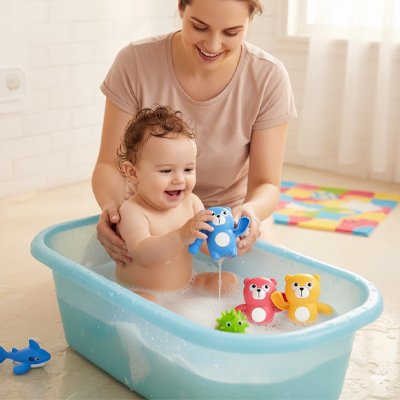 Jouets-de-bain-ourson-coloré