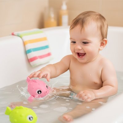 Jouets-de-bain-rose-et-jaune