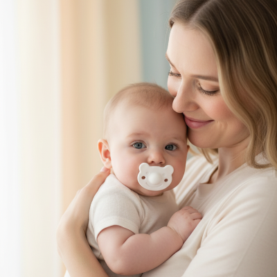 maman-et-bebe-avec-tetine-dans-bouche