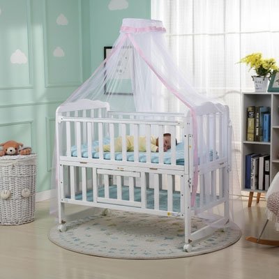 Moustiquaire-lit-bébé-rose