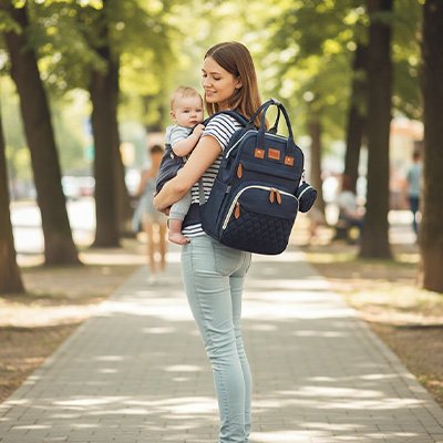 sac-à-dos-langer-bébé-compartiments-multiples